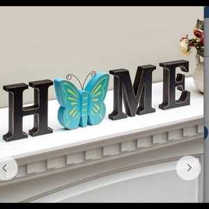 Wooden HOME letters with holiday themed pieces